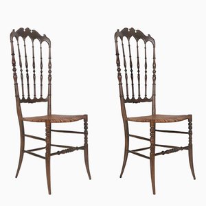 Mid-Century Chiavari Chairs with Cane Seats, 1955, Set of 2