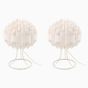 Lampes de Bureau en Métal Laqué Blanc par Milanda Havlova, 1970s, Set de 2