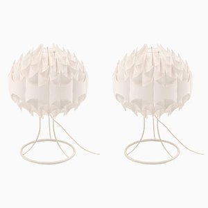 Table Lamps in White Lacquered Metal by Milanda Havlova, 1970s, Set of 2