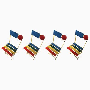 Postmodern Bistro Chairs by Denis Balland for Fermob, France, 1985, Set of 4
