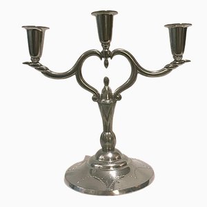 Candelabro vintage de estaño de tres brazos de L & L Svenskt Tenn, Suecia