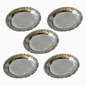 Silver-Plated Coasters, Sweden, 1900s, Set of 5
