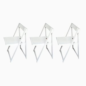 Wooden Folding Chairs, 1960s, Set of 3