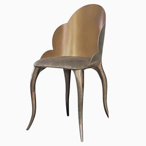 Niedriger Design Stuhl in Altgold von Europa Antiques