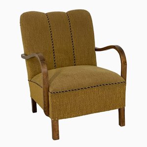 Art Deco Brown Upholstered Armchair