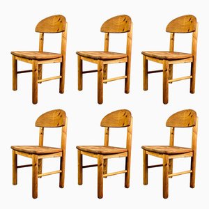 Mid-Century Pine Chairs attributed to Rainer Daumiller, 1960s, Set of 6