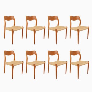 Dining Chairs Model 71 & Model 55 by Niels Otto N. O. Møller, Set of 8