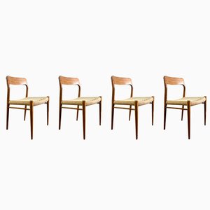 Danish Model 75 Chairs by Niels Otto (N. O.) Møller for J.L. Møllers, 1960s, Set of 2