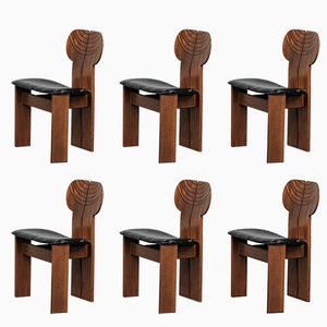 Mid-Century Italian Africa Dining Chairs by Afra and Tobia Scarpa, 1975, Set of 6