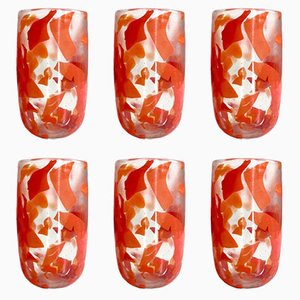 Coral Cocktail Glasses by Mariana Iskra, Set of 6