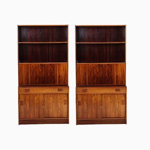 Danish Rosewood Shelf with Writing Tablet, 1960s, Set of 2