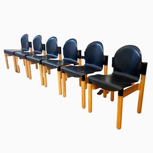 Chaises Flex 2000 Postmodernes en Hêtre attribuées à Gerd Lange pour Thonet, 1980s, Set de 6