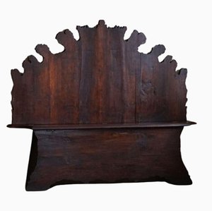 Antique Italian Hall Settle Bench, Naples, Early 19th Century