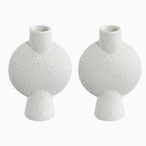 White Mini Bubl Sphere Vase by 101 Copenhagen, Set of 4