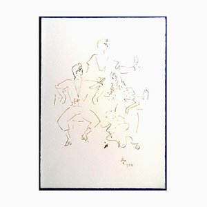 Spanish Party Lithograph by Jean Cocteau, 1961