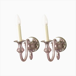 Lampade da parete in vetro di Palwa, Germania, anni '60, set di 2