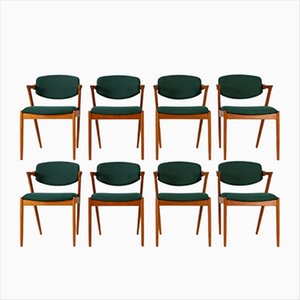 Teak Chairs by Kai Kristianen Skovmand & Andersen for Sva Møbler, Denmark, Set of 8