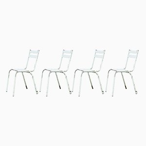 French Mint Metal Outdoor Stacking Chairs from Artprog, 1950s, Set of 4