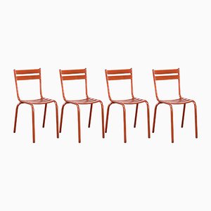 French Metal Outdoor Stacking Chairs from Artprog, 1950s, Set of 4