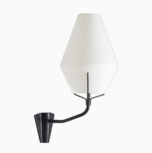 Mid-Century Swedish Wall Light in Metal and Glass from ASEA
