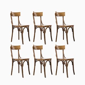 Honey Oak and Bentwood Dining Chairs by Marcel Breuer for Luterma, 1940s, Set of 6