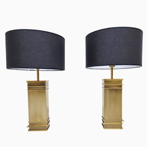Vintage Table Lamps in Brass by Belgochrom, 1970s, Set of 2
