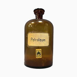 Large Brown Glass Petroleum Pharmacist Bottle