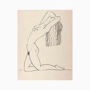 Georges-Henri Tribout, desnudo, dibujo original, 1940