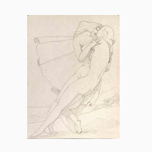 Georges-Henri Tribout, Young Lovers, dibujo original, 1940