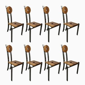 Brutalist Dining Chairs, 1970s, Set of 8