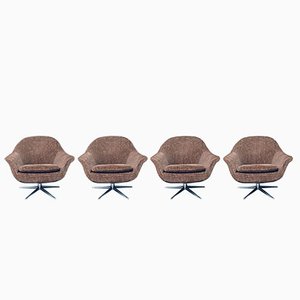 Space Age Egg Swivel Lounge Chairs, 1970s, Set of 4