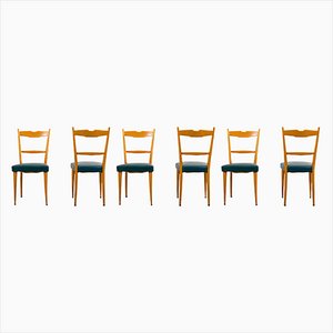Italian Modern Dining Chairs, 1950s, Set of 6