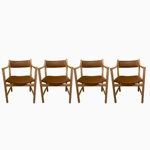 Ch 52 de Hans J. Wegner para Carl Hansen & Søn. Juego de 4