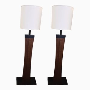 Lampadaires en Palissandre et Fer, 1970s, Set de 2