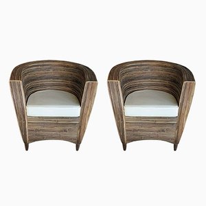 Bamboo Armchairs from Vivai de Sud, Set of 2