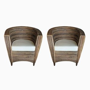 Set of Bamboo Armchairs from Vivai de Sud