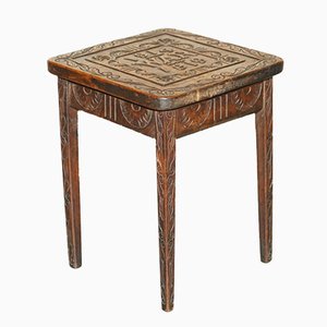 Hand Carved Side Table, 1919