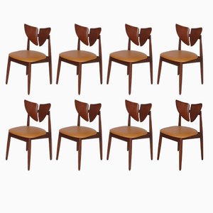Butterfly Chairs in Dark Oak by Kurt Østervig for Brande Møbelindustri, Set of 8