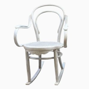 20th Century White Patina Bentwood Rocking Chair