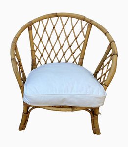 Vintage Rattan Corbeille Armchair, 1970