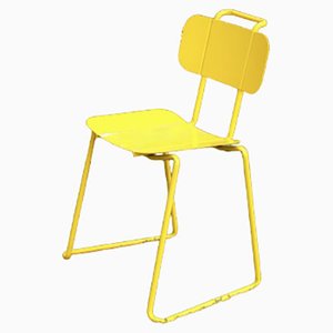 Vintage Italian Yellow Metal Chair, 1980s
