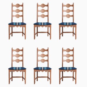 Mid-Century Oak Dining Chairs by Henning Kjaernulf, Set of 6