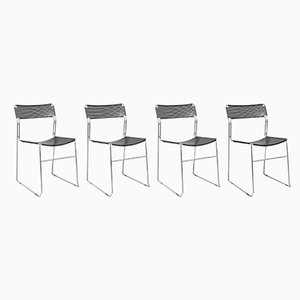 Dining Chairs in Perforated Metal from Arrben, 1980s, Set of 4