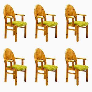 Chaises de Salle à Manger en Pin d'Oregon, 1960, Set de 6