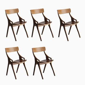 Dining Chairs by Arne Hovmand Olsen, Denmark, 1960s, Set of 5