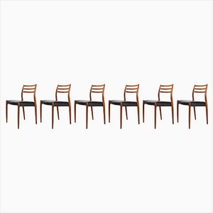 Teak Dining Chairs by Niels O. Møller for J.l. Møllers, 1960s, Set of 6