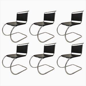 MR10 Chairs by Mies Van Der Rohe for Knoll, 1970s, Set of 6