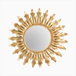 Spanischer Goldener Metall Spiegel in Sonnen Optik