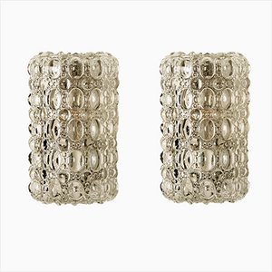 Clear Bubble Glass Wall Sconces in Style of Helena Tynell from Limburg, 1970s, Set of 2