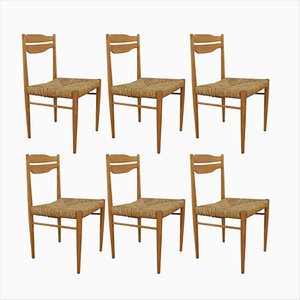 Dining Room Chairs with Rattan Flechtheims, Set of 6